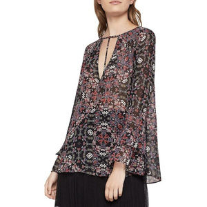 BCBGENERATION Floral Printed Long Sleeve Top